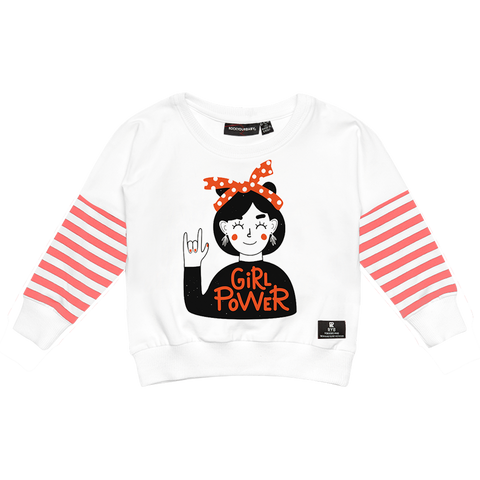 Girl Power Baby T-shirt- Cream