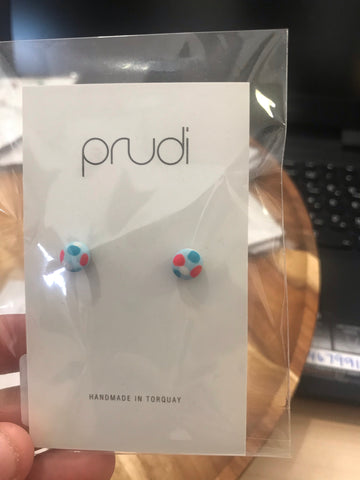 Light blue, pink, white & blue kids earrings 1 pack