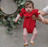 Christmas Red Ruffle Playsuit SS21