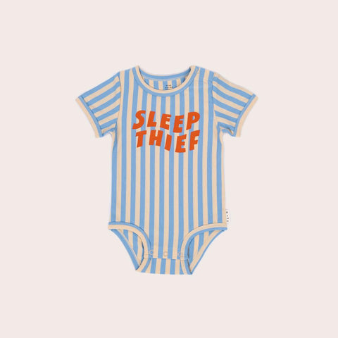 Sleep Thief Short Sleeve Bodysuit- Blue Stripe SS22