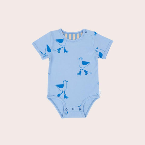 Seagulls Short Sleeve Bodysuit- Blue SS22