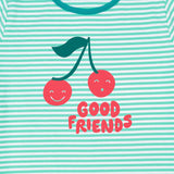 Stripe Cherry Good Friends Tee- Bayberry SS22