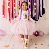 Unicorn Sequin L/S Tutu Dress- Pink AW24