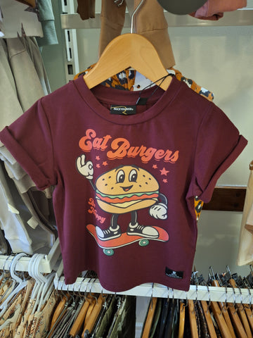 Eat Burger T-shirt- Plum SS21