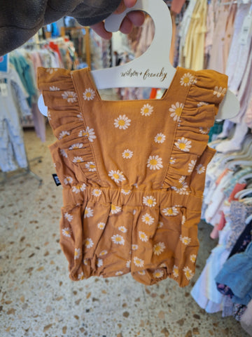 Brown Daisy Romper- Brown SS21