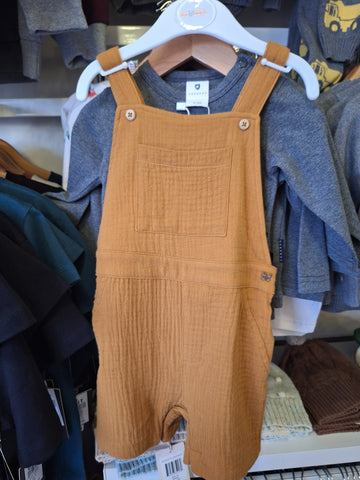 Caramel Crinkle Overalls- Caramel