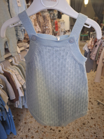 Riley Blue Knitted Romper- Light Blue SS21