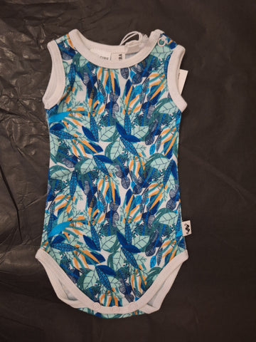 Leaves Sleeveless bodysuit- leaf Print