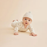 Bunny Love Organic Pointelle Zipsuit with feet AW23
