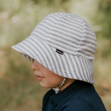 Boys Toddler Bucket Sun Hat- Grey Stripe SS23
