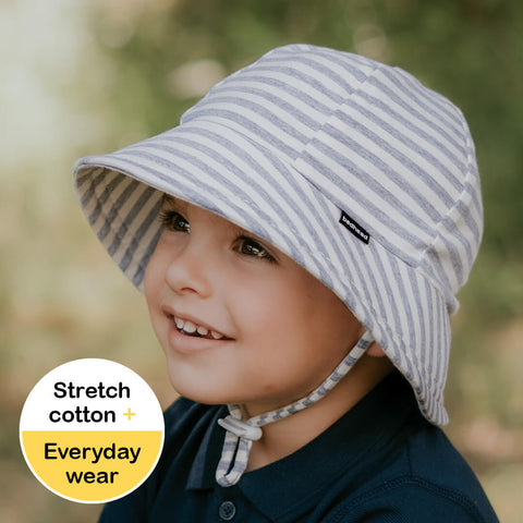 Boys Toddler Bucket Sun Hat- Grey Stripe SS23
