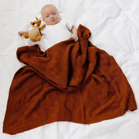 Rust Freya Baby Blanket
