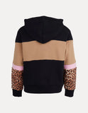 Leopard Panel Hoody- Black AW23