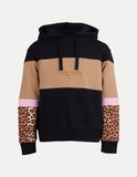 Leopard Panel Hoody- Black AW23