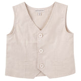 FINLEY LINEN VEST - SAND SS24