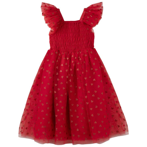 From The Heart Tulle Dress- Red SS23