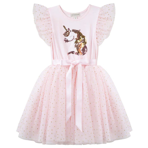 Unicorn Sequin S/S Tutu Dress- Pink SS23