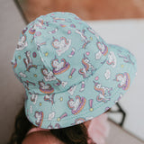 Girls Ponytail Swim Bucket Hat- Unicorn SS23