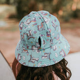 Girls Ponytail Swim Bucket Hat- Unicorn SS23