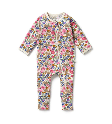 Bunny Hop Organic Zipsuit with feet AW24