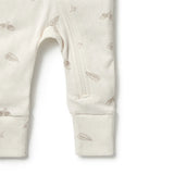 Little Acorn Organic Pointelle Zipsuit with feet AW23