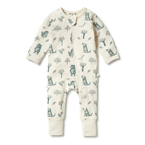 The Woods Organic Zipsuit with feet AW23