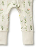 Wild Flower Organic Zipsuit with feet AW23