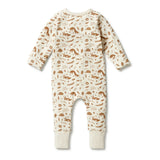 Hello World Organic Zipsuit with feet AW23