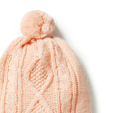 Blush Knitted Mini Cable Hat AW23