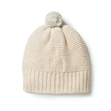 Sand Melange Knitted Cable Hat AW23