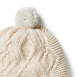 Sand Melange Knitted Cable Hat AW23