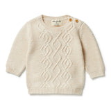 Sand Melange Knitted Cable Jumper AW23