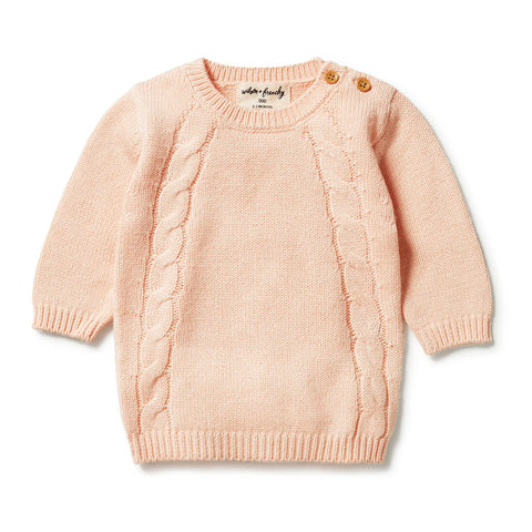 Blush Knitted Mini Cable Jumper AW23