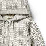 Grey Melange Knitted Zipped Jacket AW23