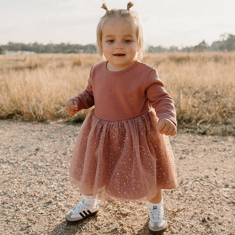 Berry waffle Tutu Dress AW24