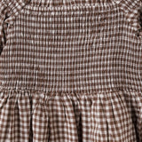 Lily L/S Puff Sleeve Dress - Choc Gingham AW25