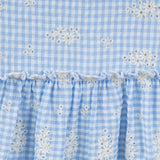 ALICE EMBROIDERED GINGHAM DRESS - BLUE SS24