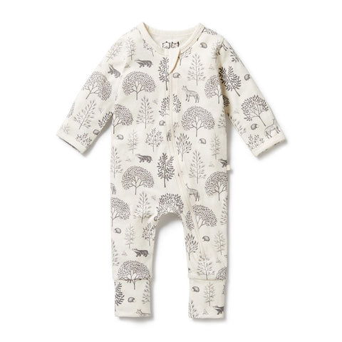 Woodland Organic Zipsuit with feet AW24