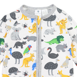 Australian Animal Zip Onesi- Grey AW25