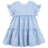 ALICE EMBROIDERED GINGHAM DRESS - BLUE SS24