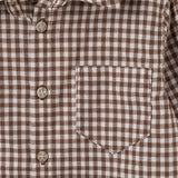 Oliver L/S Button Shirt - Choc Gingham AW25