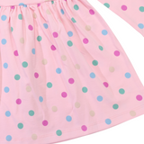 Polkadot cotton Dress- Pink AW25