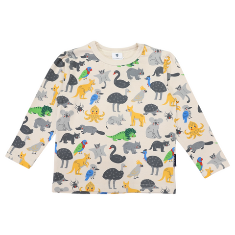 Australian Animal Tee- Beige AW25
