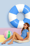 Gingham Paddlesuit- Blue Lottie AW25