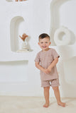 Taupe Rib Kids Shorts SS24