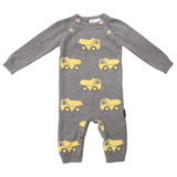 Tip Truck Knit Onesie Charcoal AW24