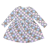 Cotton Arch Print Dress- Blue AW25