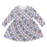 Cotton Arch Print Dress- Blue AW25