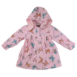 Butterfly Colour Change Terry Towelling Lined Raincoat Fairytale Pink AW24