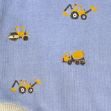 Trucks & Diggers Embroidered Knit Sunsuit Blue SS24